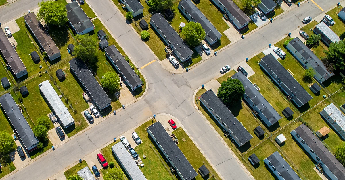 Mobile homes in neighborhood