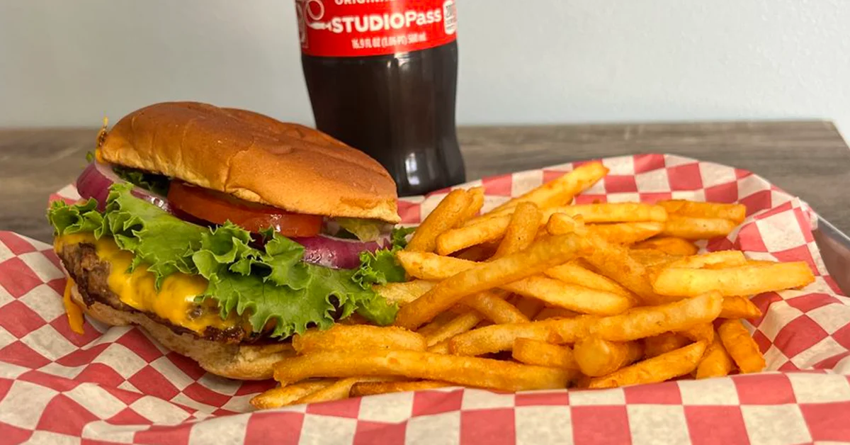 Burger and fries